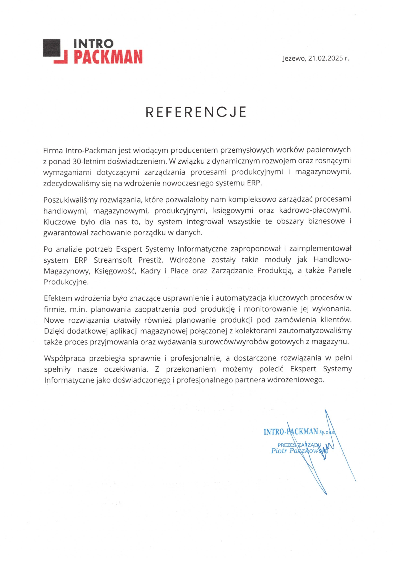 Referencje Intro Packman