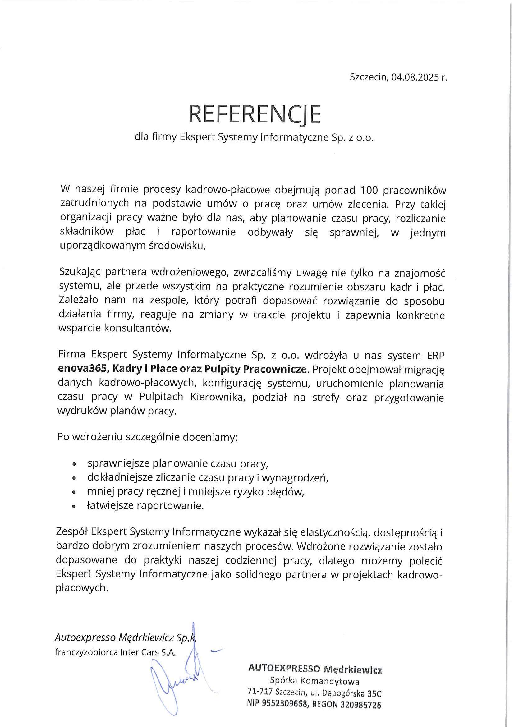 Referencje Autoexpresso